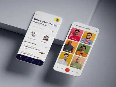 Video Meeting App app design chat app google meet redesign imo ios iphone meet meeting meeting app minimal mobile mobile app mobile app design mobile ui ui ux video meeting videochat whatsapp zoom zoom redesign