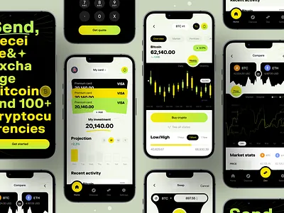 Cryptocurrency Wallet App I Ofspace 2022 trend application bitcoin btc chart coin app crypto crypto wallet cryptocurrency design exchange fintech fintech app investment ios ios app mobile app modern design trendy wallet
