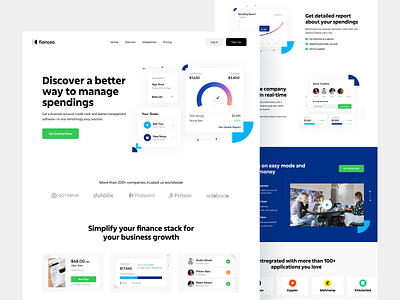 Fianceo - SaaS Landing Page banking website design blue clean design finance website hero homepage landing page landingpage saas saas design saas homepage saas landing page design saas web desgin saas website design web design website website design 2021