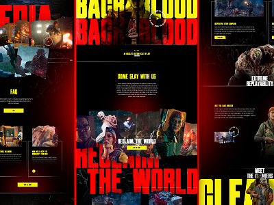 Back 4 Blood - Mocktober 21' dark design graphic design grunge halloween landing page mocktober product site texture typography video games web web design website zombies