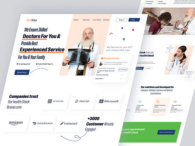 Health-Care: Doctor Landing Page UI Design 3d doctor doctor landing page doctor website graphic design health health care healthcare hospital hospital landing page logo medical website medical website landing page medical. landing page minimal design popular design webdesign