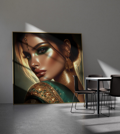 Luxurious Hijabi Queens #3 - Acrylic Glass Painting art design digital art graphic design paintings print