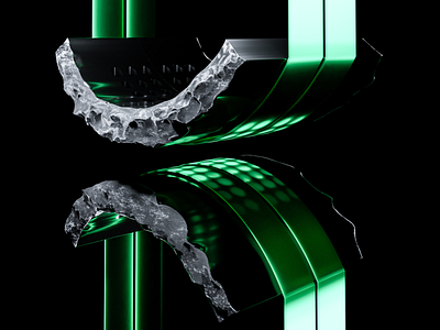 ideatorX Agency branding Two 3d blender branding cgi dark design earth future green logo rock stone