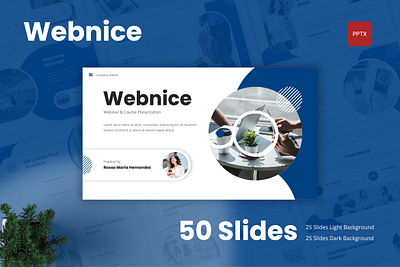 Webnice - Webinar & Course PowerPoint Template agency business consultant course creative design elearning powerpoint presentation seminar typography webinar