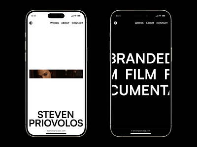 Steven Priovolos — Cinematographer Portfolio Website black and white clean design grid minimal minimalism mobile mobile website portfolio promo ui uidesign ux uxdesign web website