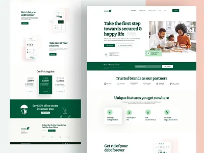 Insurance Landing page UI Design assets family insurance health care insurance landing page life insurance life planning management overlaps agency user interface webdesign website