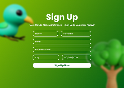 Volunteer event Sign Up page - #001 branding dailyui graphic design ui