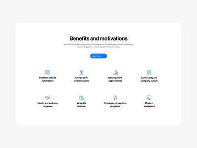 Careers- Icons benefits careers coworkers development icon section icons landing page motivation paid time web design work work life