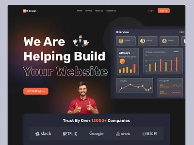 Digital Agency Landing Page agency business business agency dark design digital agency dribbble best shot homepage landingpage marketing marketing agency online service rupak rupak design service uiux web web design website website design