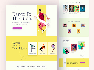 Shake A Leg - Dance Studio Website Template class cv dance academy dance class dance school dance studio dancer dancing exercise illustration instructor magazine online personal resume studio teacher template ui website