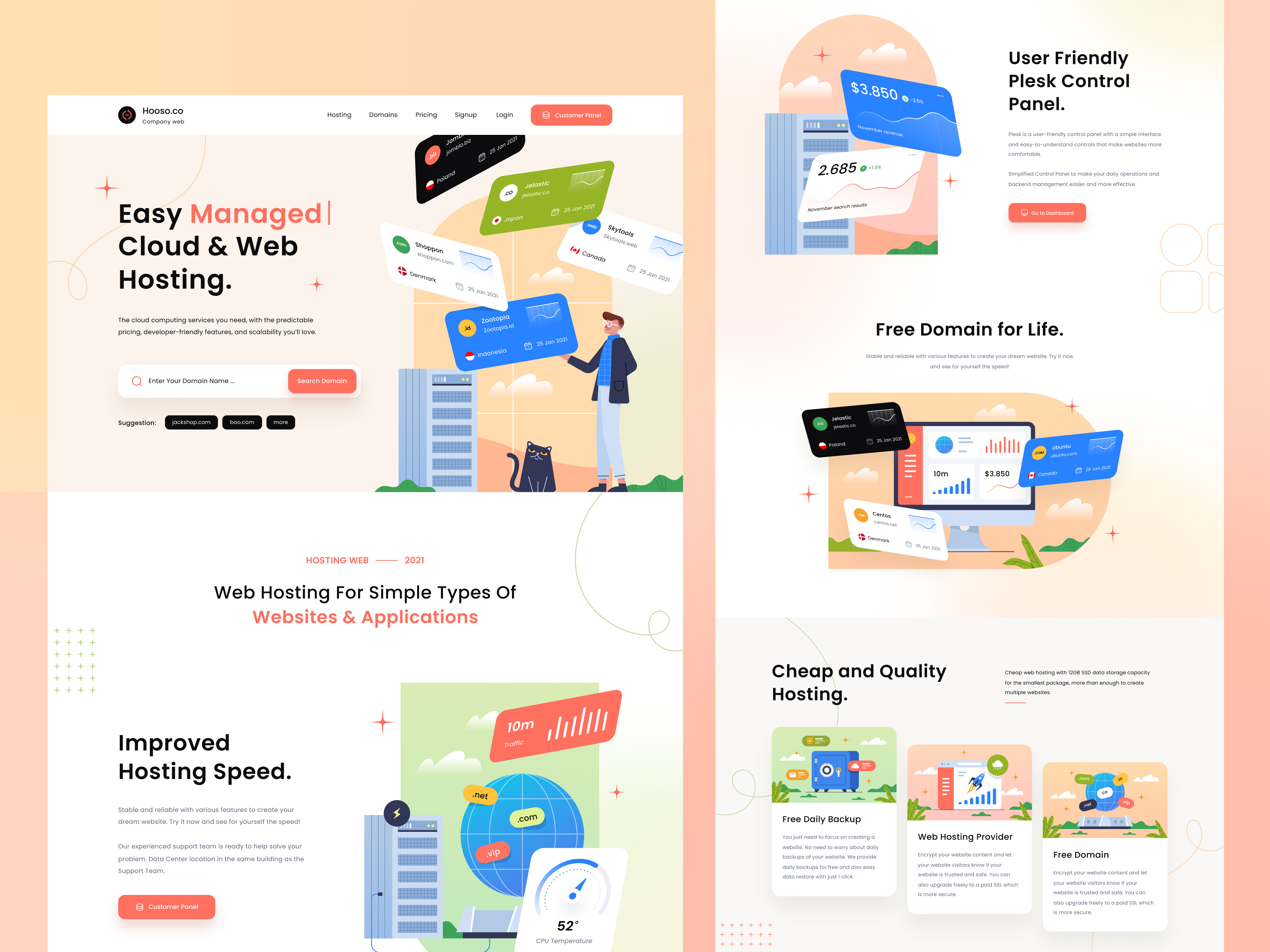 Example of Landing Page With Custom Illustration
