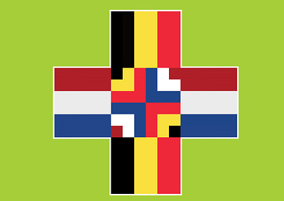 Belgium-Netherlands belgium border brand cross design europe flag graphic design identity logo netherlands visual