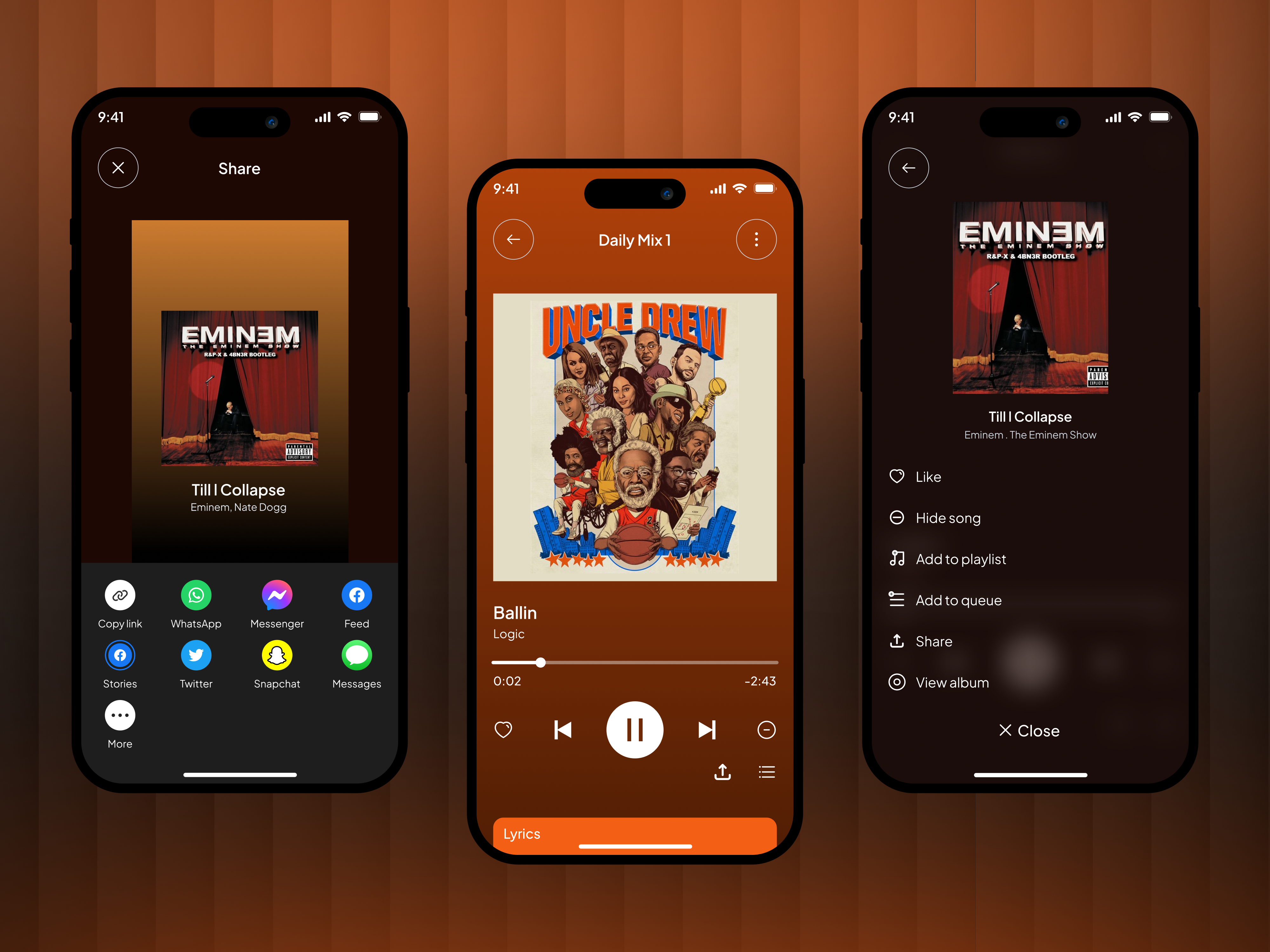 Music Streaming Mobile App Design audio player design dark mode music app minimal music ui music app ui music streaming platform music streaming ui