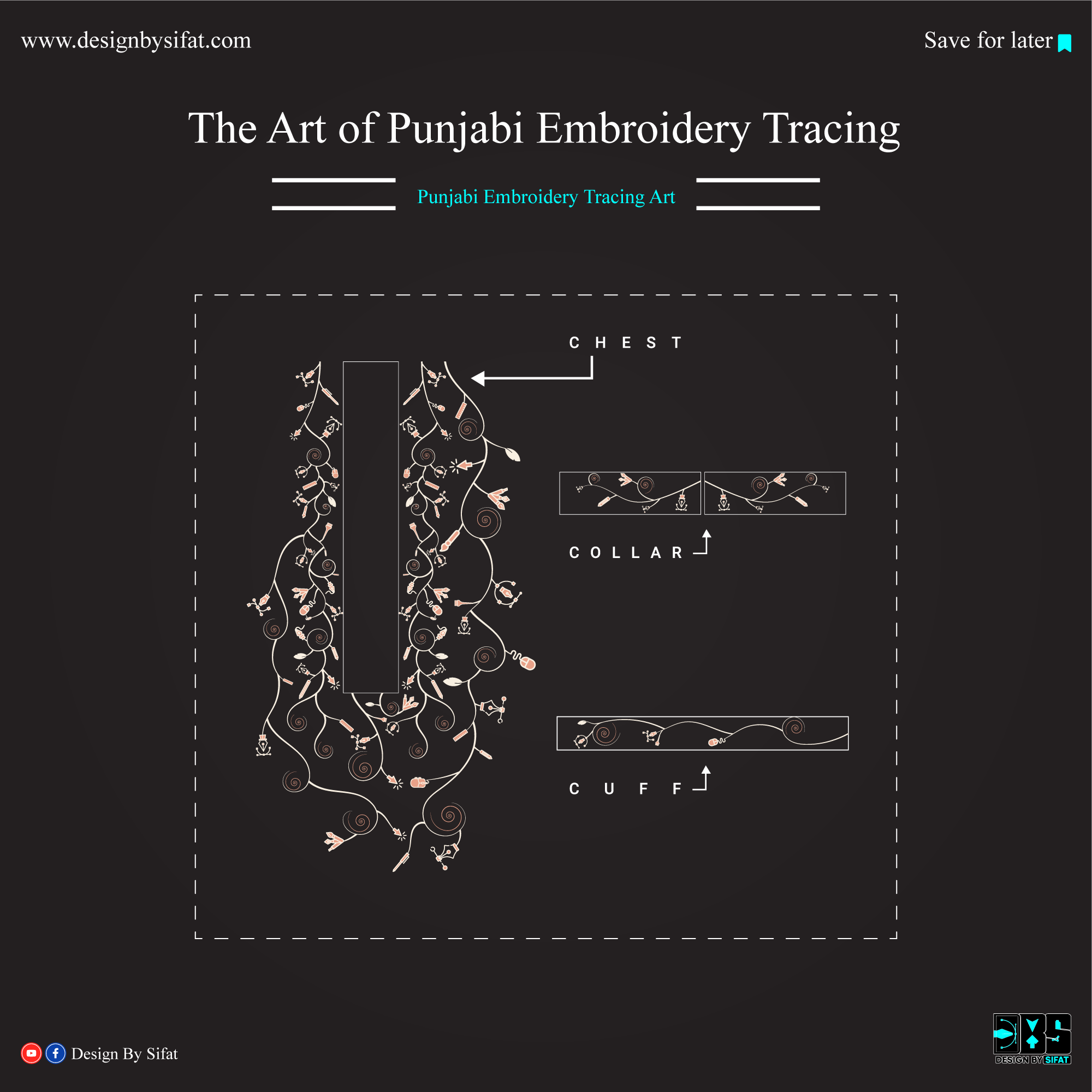 The Art of Punjabi Embroidery Tracing embroidery design panjabi panjabi chest part panjabi design panjabi embroidery tracing punjabi embroidery