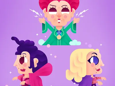 The Sanderson Sisters cartoon figma halloween hocus pocus sanderson sisters vector witch