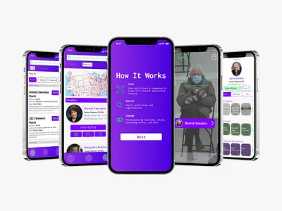 Mobile UI Design - Political Contribution App Product Design animation app design logo typography ui ux