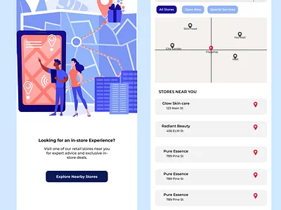 Map for a Retail Store Locator #DailyUI app branding design graphic design illustration logo typography ui ux vector