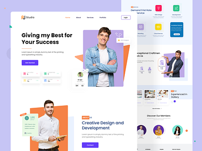 Team portfolio landing page agency application brand identity company creative designer graphic design hoomepage inspiration interface landingpage design personal portfollioo retro web design