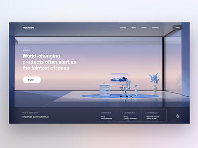 Milkinside 2.0 website design 3d background branding button c4d cgi computer design studio graphic design illustration landing light minimal motion graphics pc studio ui ux webdesign website