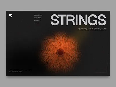 Strings - "The Noisy Series" artificial inteligence design collective figma minimal motion orange strings ui ux design web design