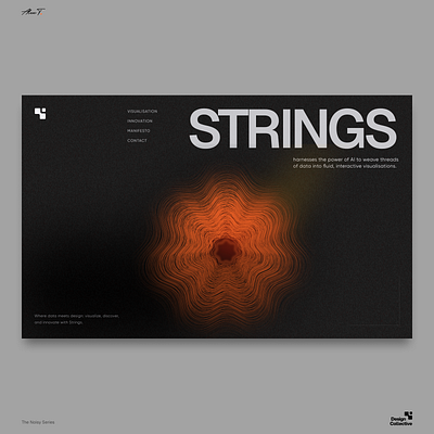 Strings - "The Noisy Series" artificial inteligence design collective figma minimal motion orange strings ui ux design web design