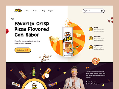 Pringles Landing Page chips crackers crisp ecommerce flavor food fries healthy homepage kids landing page lays mockup packaging potato pringles restaurant snacks web design website