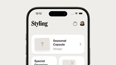 Personal Styling App ai app clean digital stylist ecommerce fashion fashion app fashion assistant interface minimal outfit outfit planner personalized fashion styling styling inspiration ui virtual stylist wardrobe wardrobe organizer