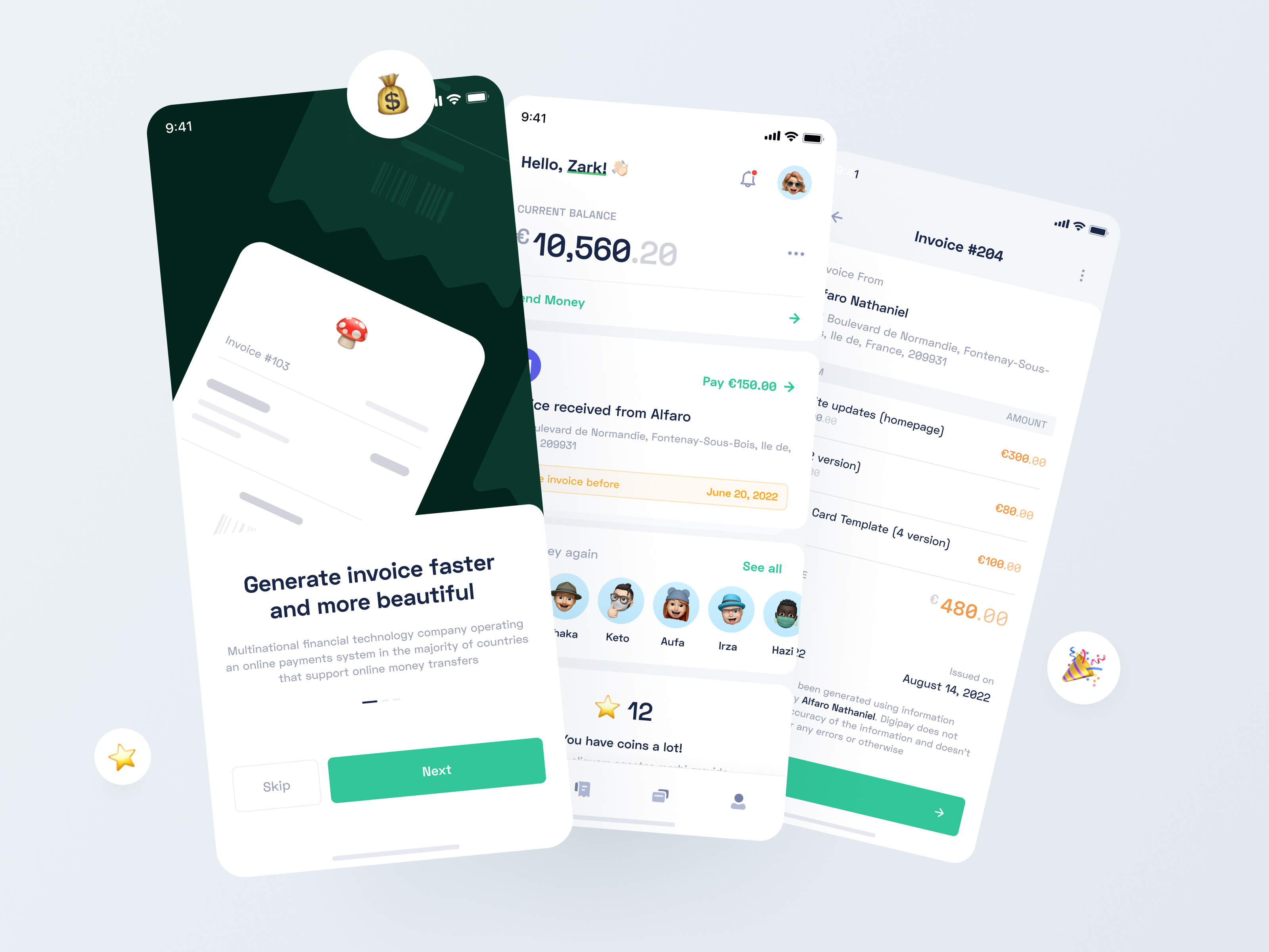 Example of Product Mobile App (3 Core Screens)