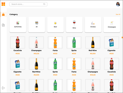 POS system for a Beverage store app pos sales tablet ui uiux