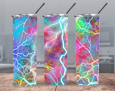 Lightning 20oz and 30oz Straight Skinny Tumbler Design background