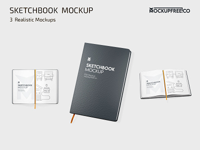 Free Sketchbook Mockup book cover design free freebie hardcover mock up mock ups mockup mockups note notes product psd sketch sketchbook template templates