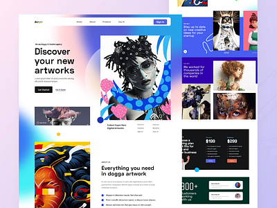 Dogga | NFT Marketplace Website animation artworks nft website best nft web design blog web ui creative nft design landing page minimal new blog design new web design nft marketplace nft website retro retro design retro trending top web design ui ux web website