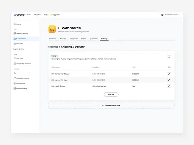 Shipping & Delivery delivery ecommerce light light ui product design settings shipping shipping and delivery ui white