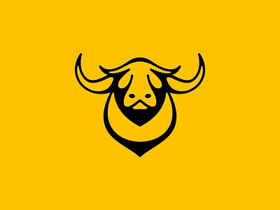 Bull Logo angus animal beef branding bull cattle design farm horns identity illustration logo mark negative space ox power strong symbol vector yellow