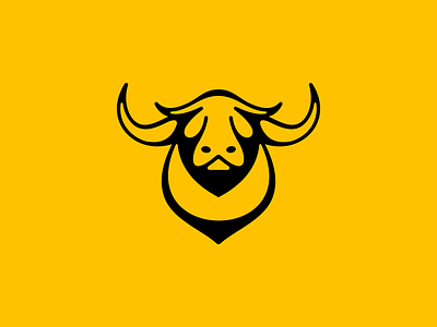 Bull Logo angus animal beef branding bull cattle design farm horns identity illustration logo mark negative space ox power strong symbol vector yellow