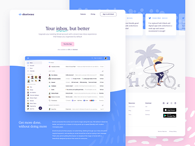 Shortwave — Website clean email illustration interface landing ui ux visual web webdesign website