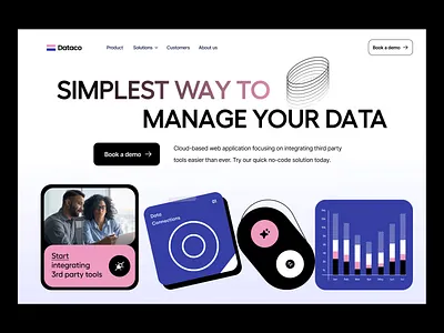 data management for developers: web design analytics b2b website b2c chart data design enterprise landing page management page productivity saas saas website software startup stats web web design webflow webpage