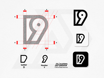 D9 Logo Design 9d 9d icon brand business company concept corporate creative d9 d9 icon design graphic icon initial logo logotype minimalist modern symbol vector