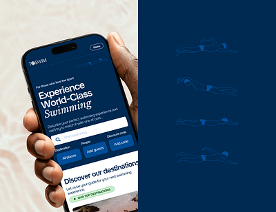 Swim Training & Travel Web App - UX/UI & Branding booking platform figma mobile design product design swimming platform swimming training ui user experience visual design web app