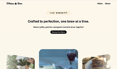 DVicious Brew – A Sleek Café Website Design with Google Map ani branding design googlemap logo multipage responsive ui web