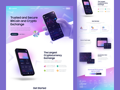 Crypto Landing Page 2021 trends bitcoin creative crypto crypto exchange cryptocurrency dark design header invest landing page minimal modern modern style trendy ui ui design ux design wallet web design