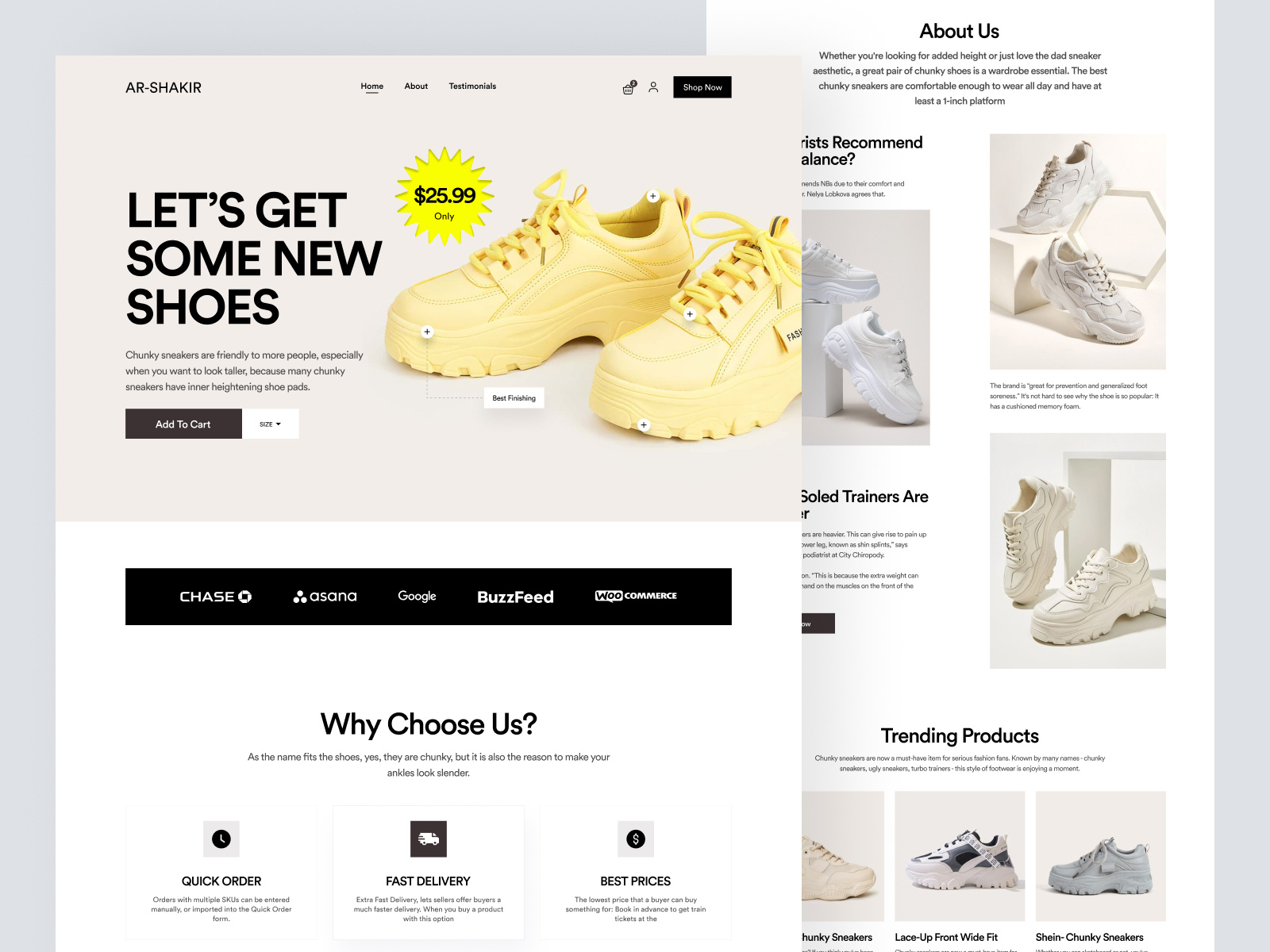 Shoe Landing Page by Mike Taylor for Shopified on Dribbble