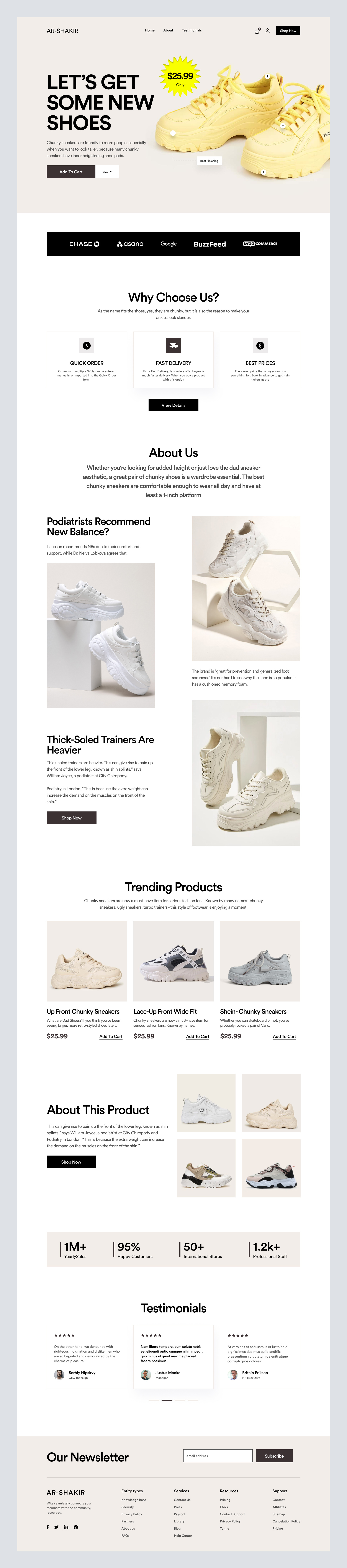 Shoe Landing Page by Mike Taylor for Shopified on Dribbble