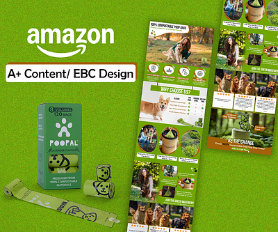 Amazon EBC/A+ Content Design of Dog Poop Bags acontent am amazon amazon listing design branding design dog ebc ecommerce graphic design image editing infographics listing listing design pet product design