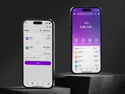 Digital crypto wallet app branding crypto digital wallet product design swap ui