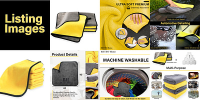 Amazon Listing Design of Microfiber Towels acontent advertising amazon amazon listing design branding design ebc ecommerce graphic design image editing infographics lisiting design marketing product design towels