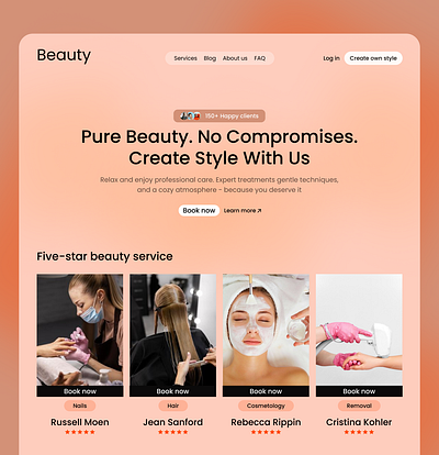 Beauty service beauty design dribbble figma ui ux webdesign