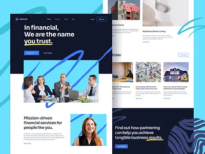 Nantcial-Homepage branding business design finance financial fintect homepage landing page responsive startup ui ui ux uiux web web design