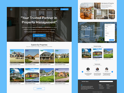 🏡Modern Property Management Website by PSD to HTML Ninja design development figma propertylisting propertymanagement propertymanagementwebsite realestate realestatewebsite uiux uiuxdesign web webdesign website websitedesign