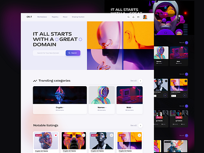 NFT Marketplace UI design | Dark + Lite modes crypto dark gradient inspiration marketplace modern nft ui